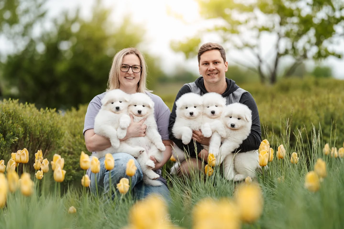 Christina et Jordan avec les bébés